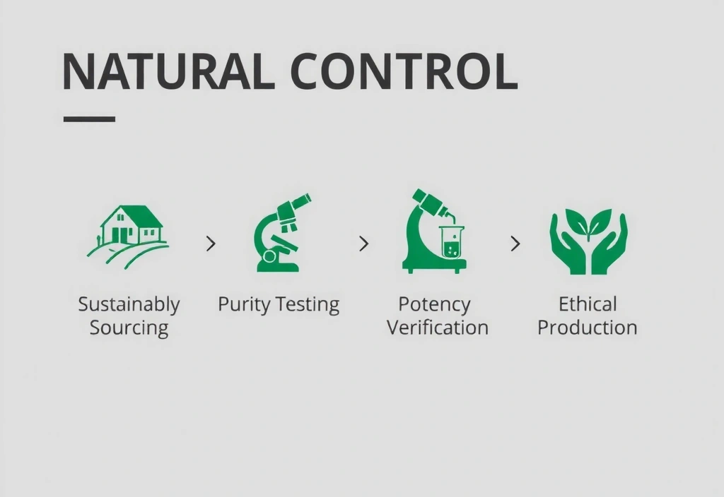 Infographic showing stages of quality control from farm to product
