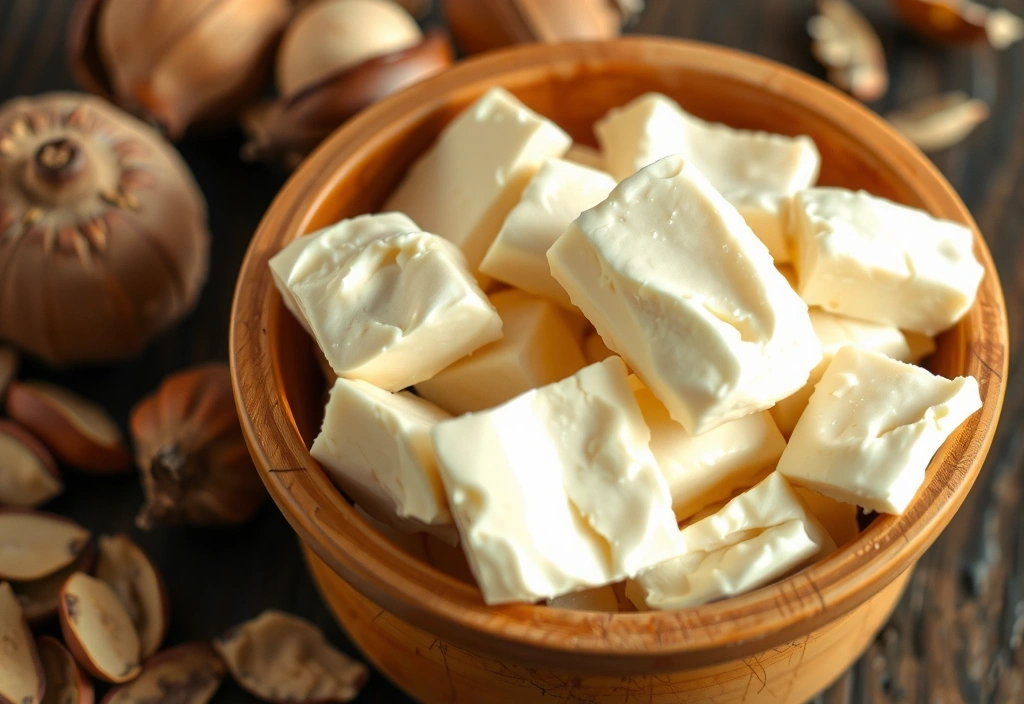 Raw shea butter and shea nuts